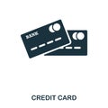 Credit Card icon. Mobile app, printing, web site icon. Simple element sing. Monochrome Credit Card icon illustration. Royalty Free Stock Photo