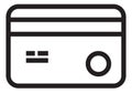 Credit card icon. Plastic money symbol in black line style