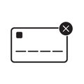 Credit card icon unacceptable concept vector illustration line