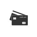 Credit card icon. Vector illustration, flat design