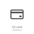 credit card icon vector from miscellaneous collection. Thin line credit card outline icon vector illustration. Outline, thin line