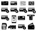 Credit card icons set Royalty Free Stock Photo