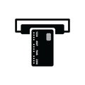 Credit card insert icon with white background.