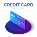 Credit Card. Isometric Icon. Created For Mobile, Web, Decor, Print Products, Application. Perfect for web design, banner and