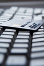Credit card on keyboard Royalty Free Stock Photo