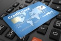 Credit card on keyboard Royalty Free Stock Photo