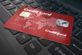 Credit card on keyboard Royalty Free Stock Photo