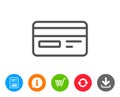 Credit card line icon. Bank payment method. Royalty Free Stock Photo