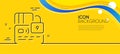 Credit card line icon. Blocked bank money payment sign. Minimal line yellow banner. Vector