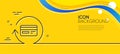 Credit card line icon. Cashback service. Minimal line yellow banner. Vector