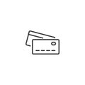 Credit card line icon in simple design on a white background