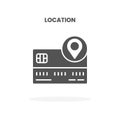 Credit Card Location glyph icon.