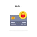 Credit Card Lock flat icon.