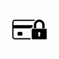 Credit Card with lock icon. Locked bank card illustration. Vector