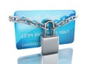 Credit Card and lock.safe banking concept on white background