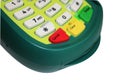 A green credit card machine on a white background Royalty Free Stock Photo