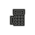 Credit card machine icon - payment terminal illustration - atm for money cash