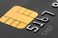 Credit card micro chip Royalty Free Stock Photo