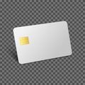 Credit card mockup. Debit 3D realistic vector bank blank card. Vector plastic empty chip card Royalty Free Stock Photo