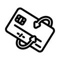 credit card money saving line icon vector illustration