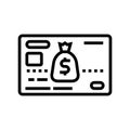 credit card money saving line icon vector illustration