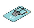 Credit card Mousetrap. Concept credit trap. Vector illustration Royalty Free Stock Photo