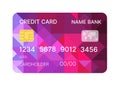 Credit card multicolor template vector with abstract design