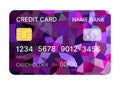 Credit card multicolor template vector with abstract design