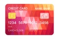 Credit card multicolor template vector with abstract design