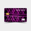 Credit card. With Purple elements desing.