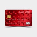 Credit card. With inspiration from the abstract. Red on the white background.