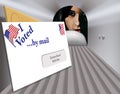 A election ballot envelope in a mailbox is ready to be mailed