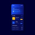 Credit card online management smartphone interface vector template