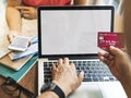 Credit Card Online Shopping Copy Space Mockup Concept Royalty Free Stock Photo