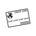 Credit Card Outline Flat Icon on White