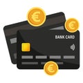 Credit card payment with euro coins