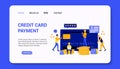 credit card payment landing page template graphic design illustration