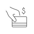 Credit card payment line icon