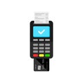 Credit card payment via POS terminal icon flat on isolated white background. EPS 10 vector