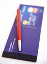 Credit card, pen and cheque book. Royalty Free Stock Photo