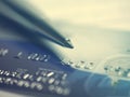 Credit Card and pen macro Royalty Free Stock Photo