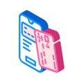 credit card phone bank payment isometric icon vector illustration