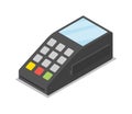 Credit card POS terminal isometric 3D icon