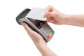 Credit card pos terminal with receipt Royalty Free Stock Photo