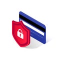 Credit card protection isometric icon side