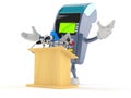 Credit card reader character gives a presentation Royalty Free Stock Photo