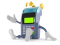 Credit card reader character with stars around head Royalty Free Stock Photo