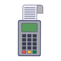 Credit card reader electronic payment device blue lines Royalty Free Stock Photo