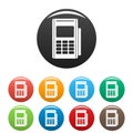 Credit card reader icons set color Royalty Free Stock Photo