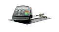 Credit card reader machine and sale slip Royalty Free Stock Photo